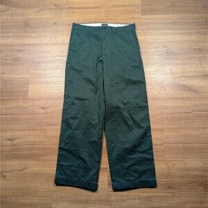 J Crew Oarsman Chino Pants Mens 30x30 Green Giant Fit Cuffed Wide Leg NWT